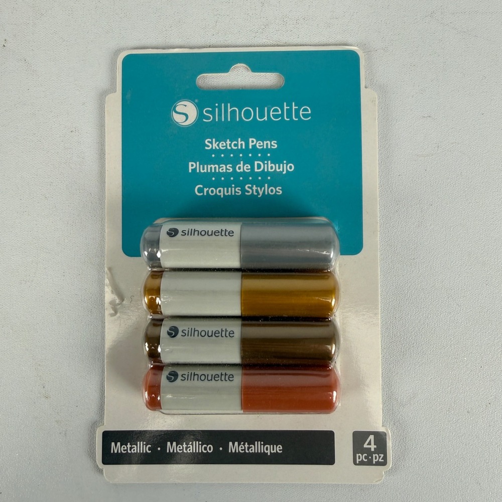 Silhouette Sketch Pens 4 Pack Metallic Silver Gold Copper SILH-PEN-MTL2